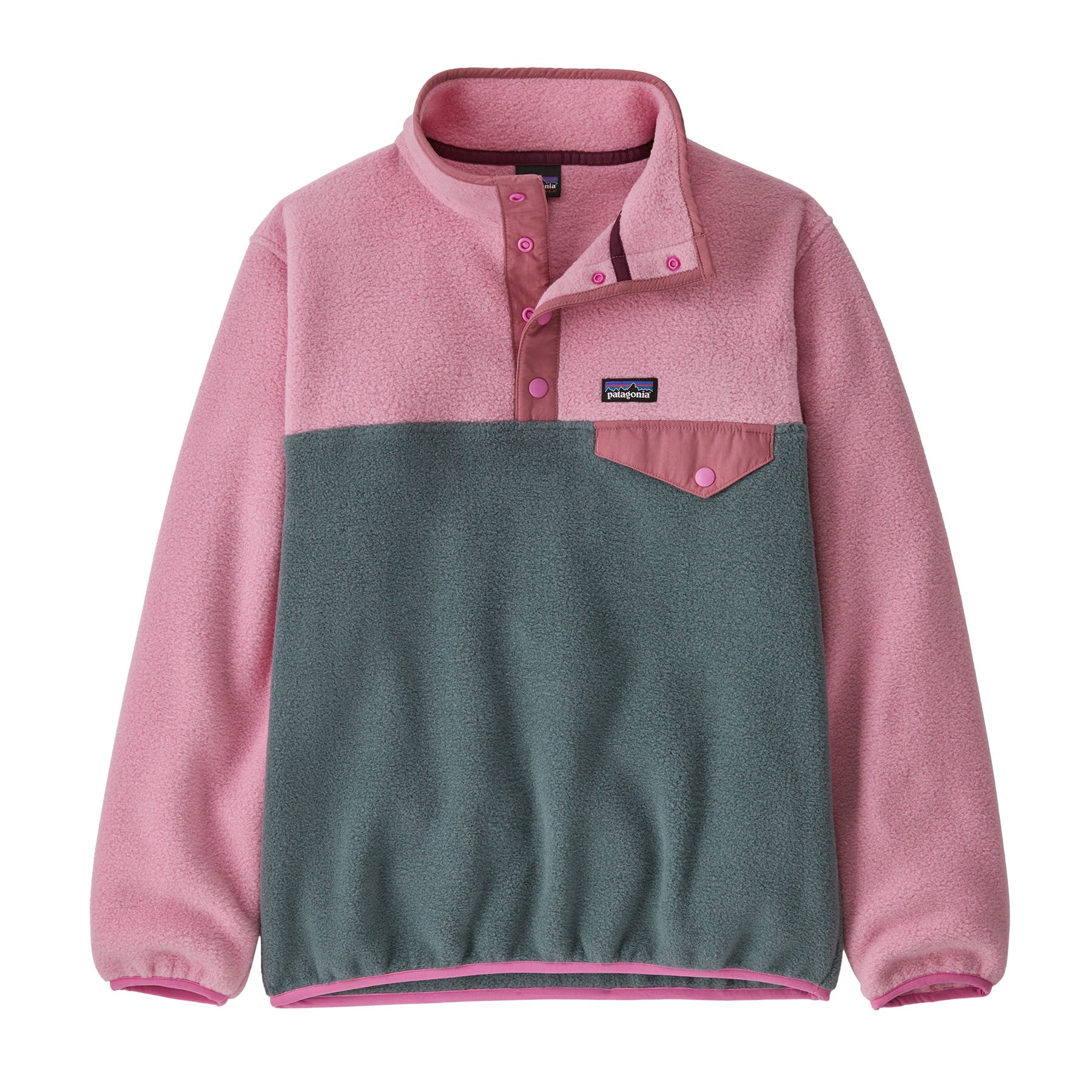 Patagonia store Synchilla Lightweight Snap-T Pullover Sweater grey/pink