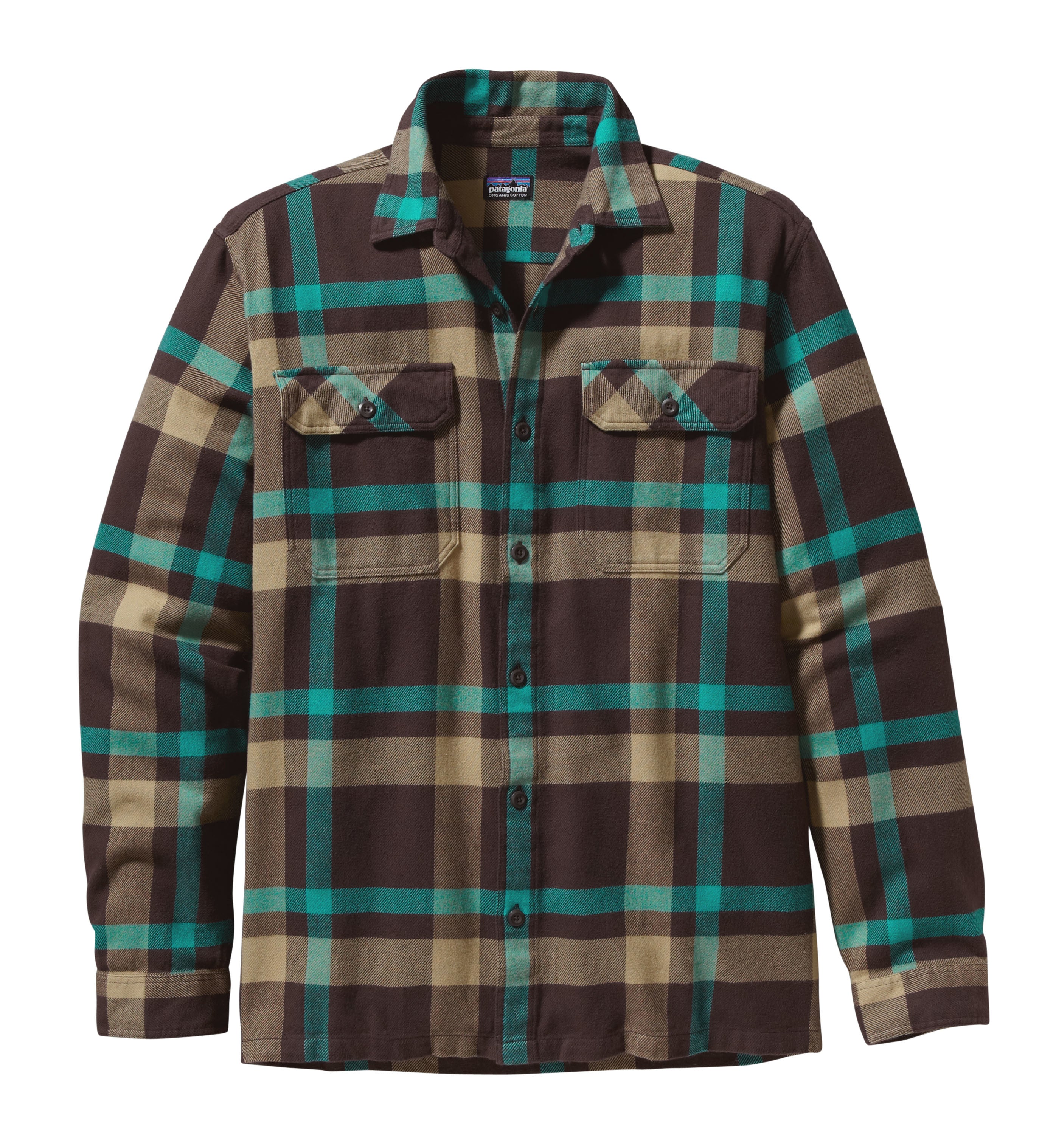 Patagonia Independence Eelgrass Green Plaid 2024 Long-Sleeved Fjord Flannel Shirt S