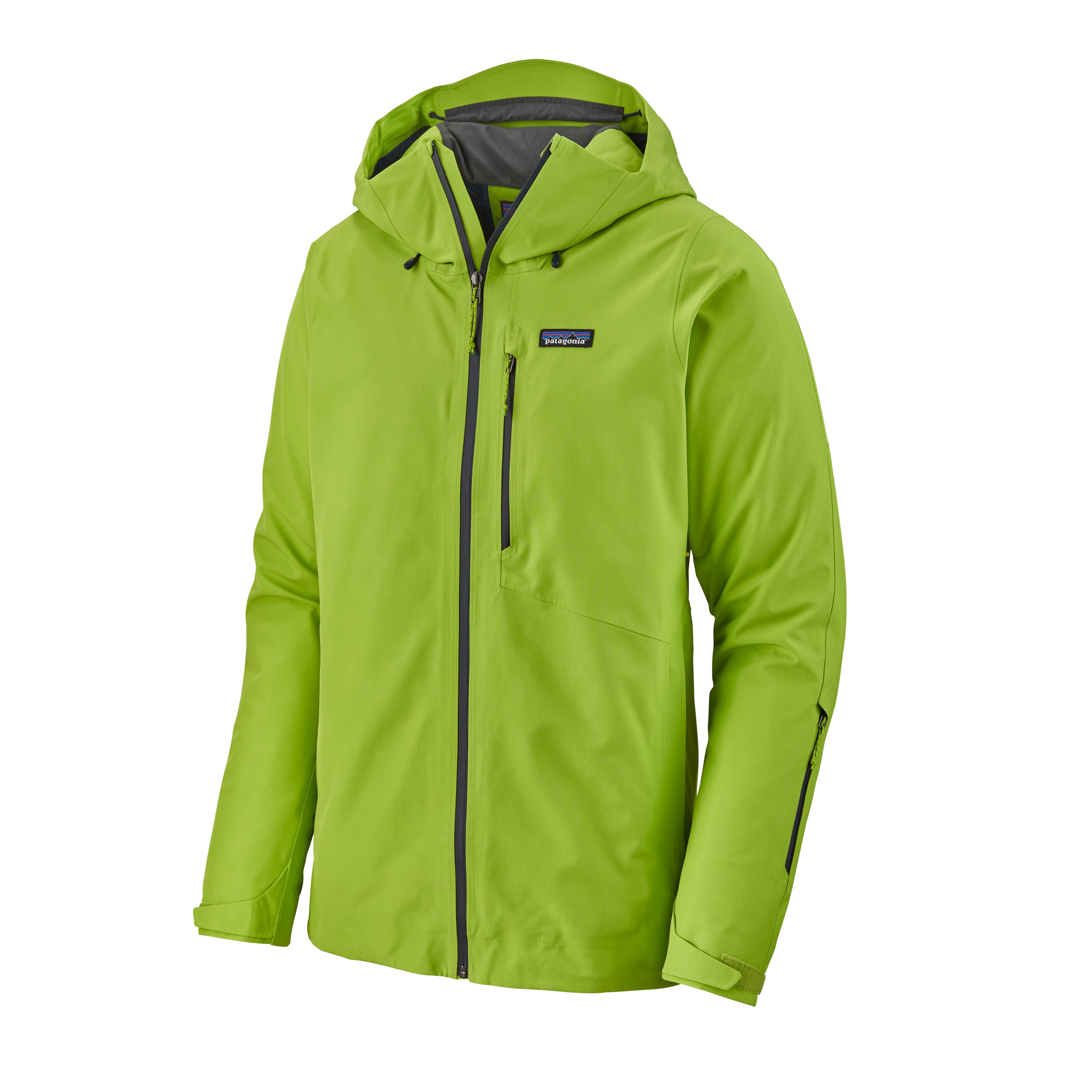 Patagonia Mens online Softshell Jacket Green Waist Length Pockets Logo Mock Neck M