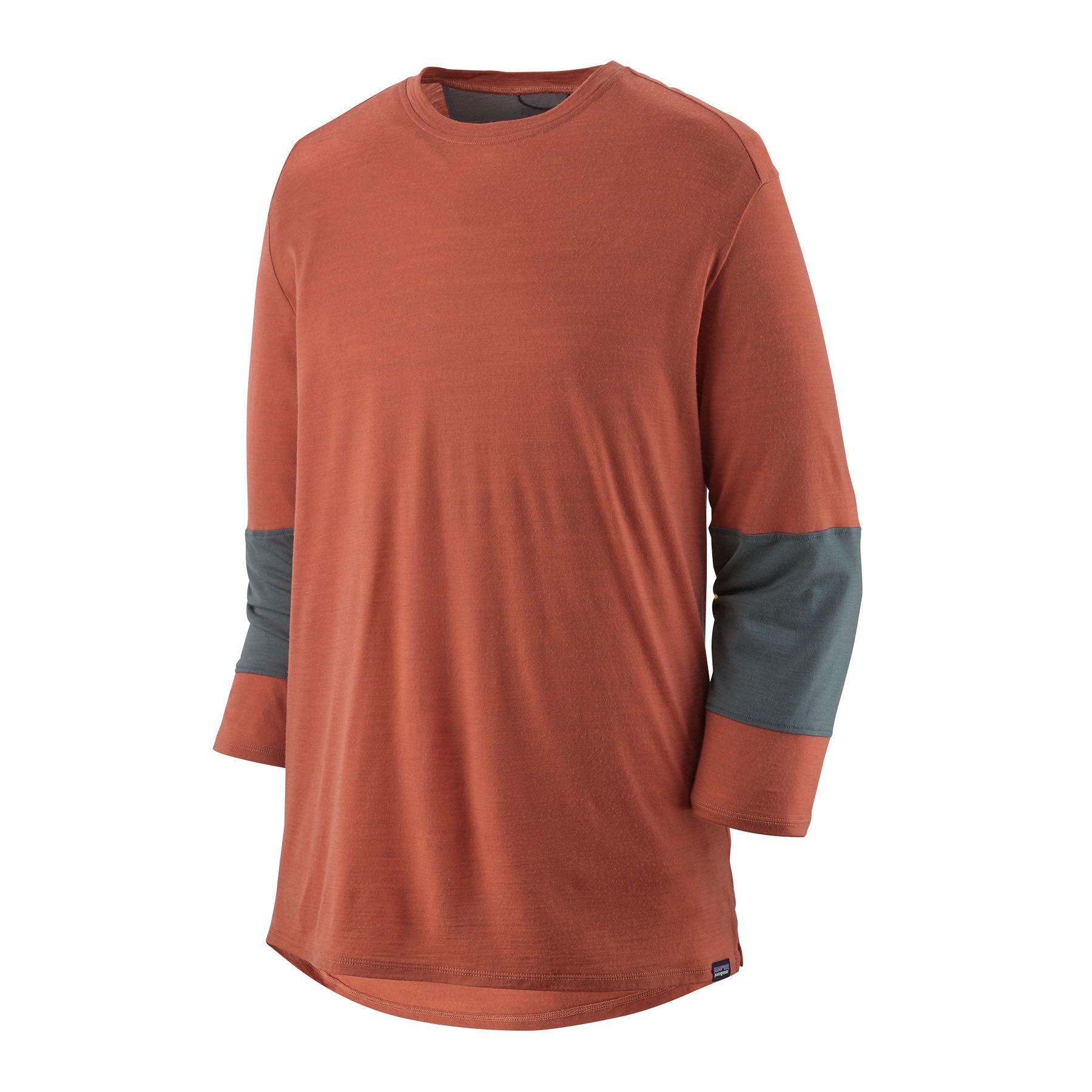 Mid Weight Merino Wool 3/4 Sleeve Active Jersey * Plant Dyed Details * One Of store A Kind * Men's/Unisex Large