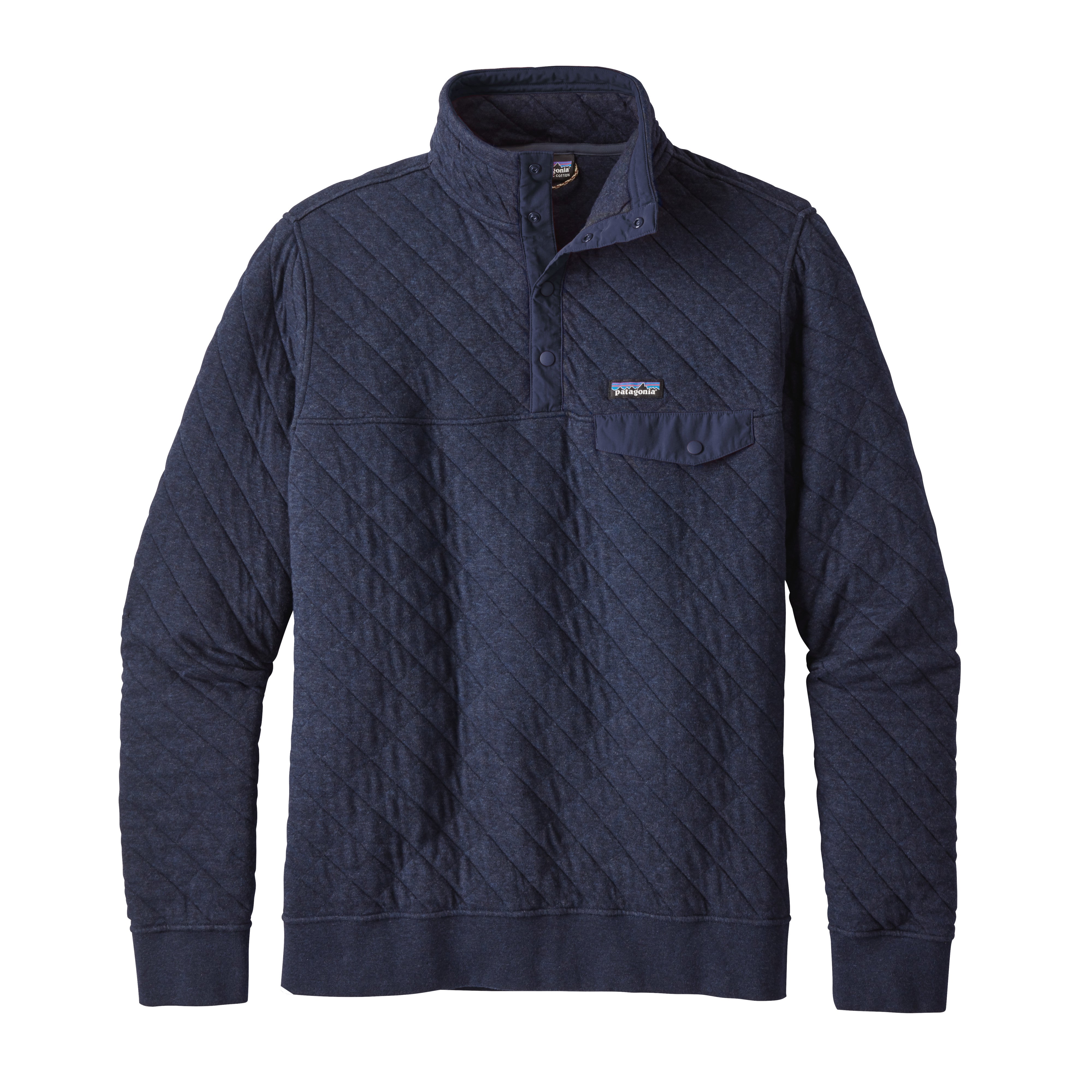 Patagonia Organic Cotton Quilt Snap T Pullover sweatshirt in woolly blue sale