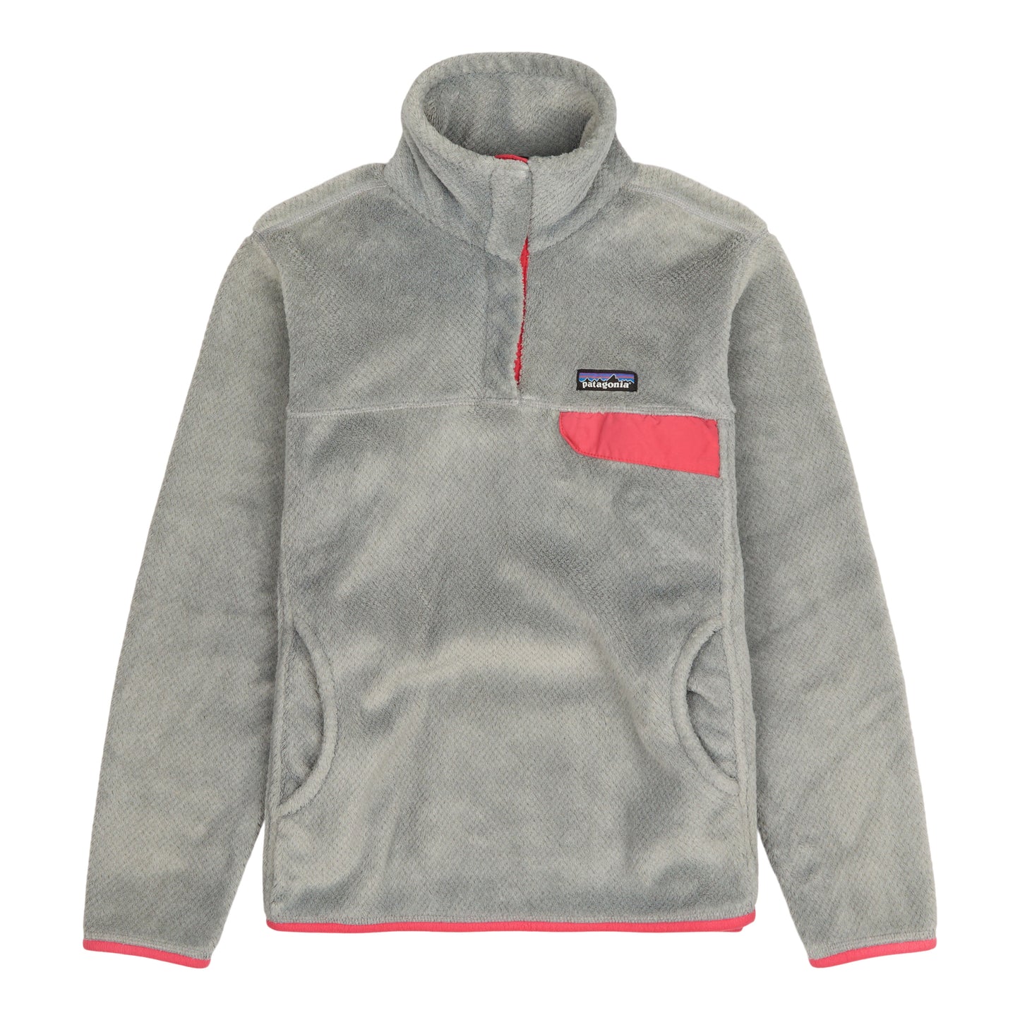 Patagonia Re-Tool Snap-T Fleece Pullover Tailored Gray Shock Pink Size  Small