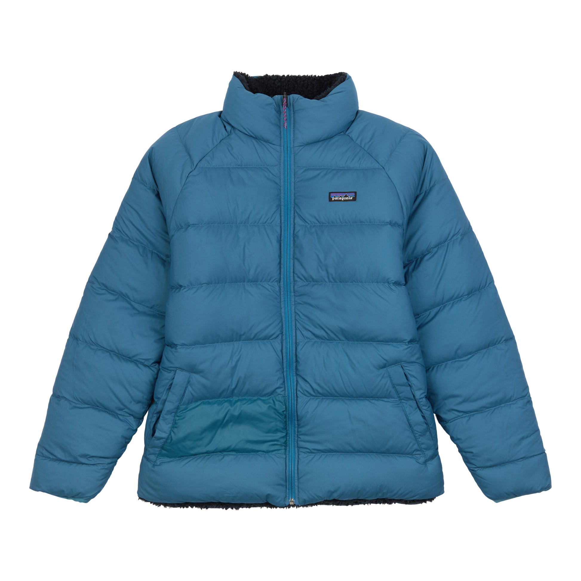 used Patagonia Worn Wear-Men's Reversible Silent Down Jacket-Wavy Blue-Blue-20670-S