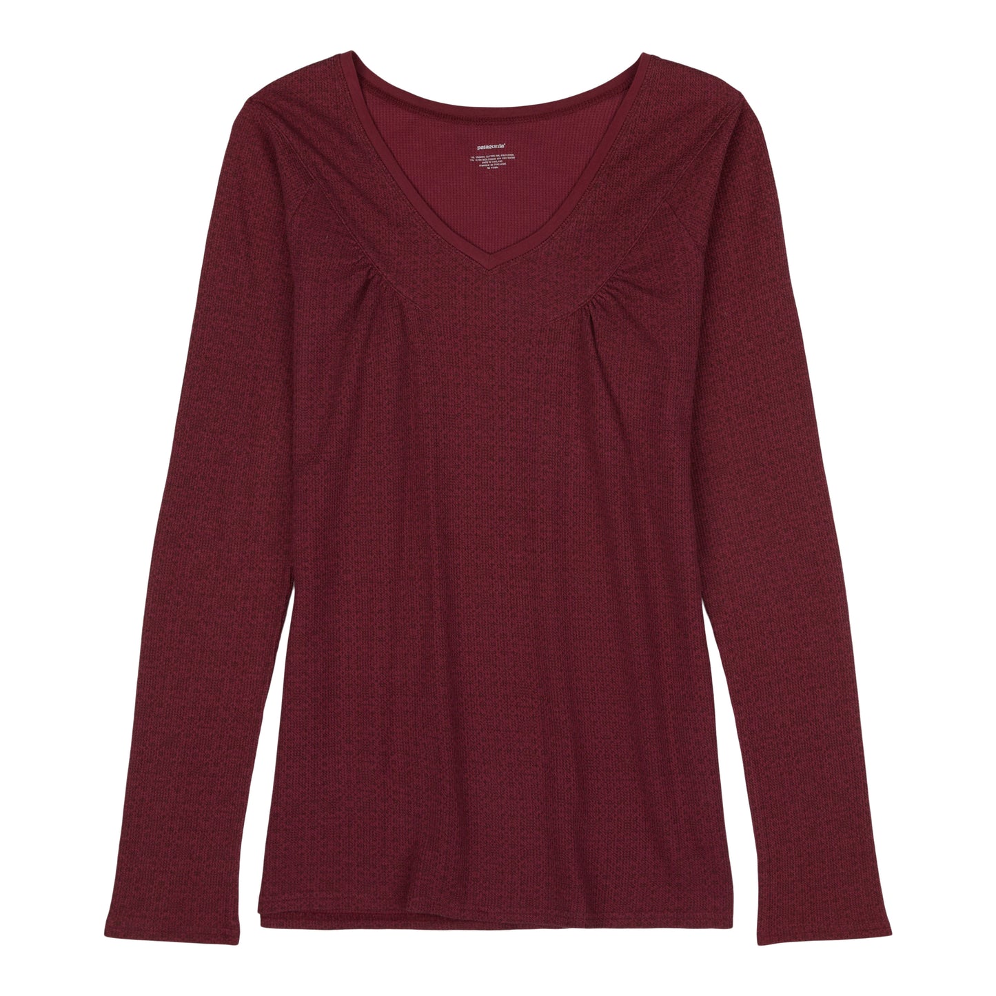 Women's Long-Sleeved Waffle Vee