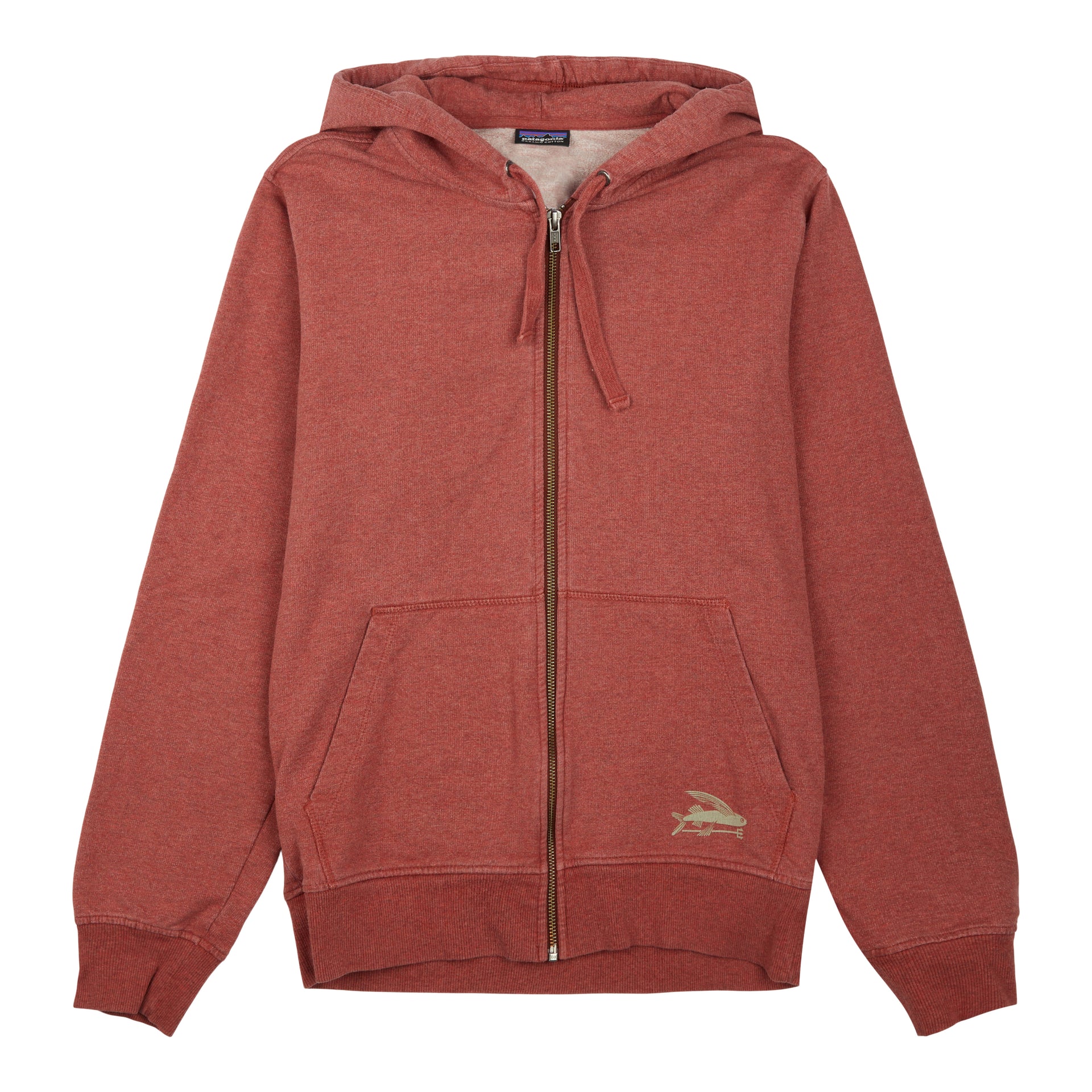used Patagonia Worn Wear-M's Flying Fish Midweight Hooded Full-Zip Sweatshirt-Rusted Iron-Red-39405-S